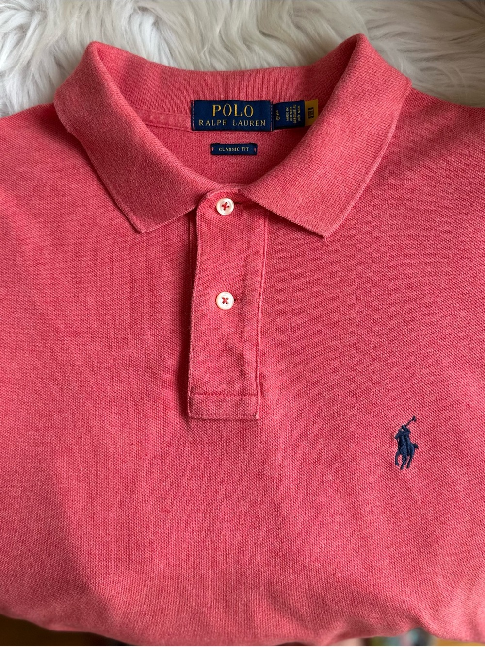 Polo by Ralph Lauren Men's Coral-Red Short Sleeve Polo